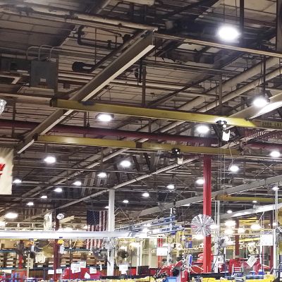 LED UFO Highbay installed in Work plant