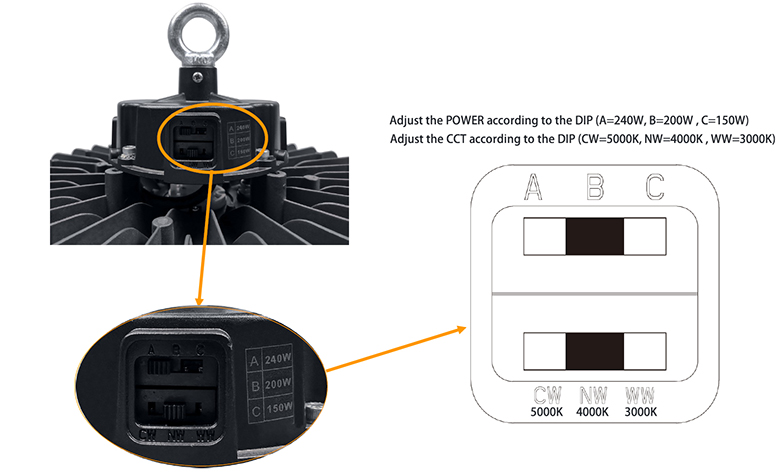 Wattage & CCT tunable led highbay